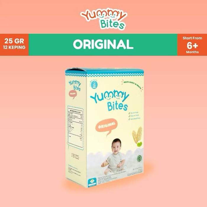 Gambar Yummy Bites Rice Crackers 25 GR Snack Baby/ Cemilan bayi/cemilan anak gluten free - Original dari General Acc Shop undefined Tokopedia