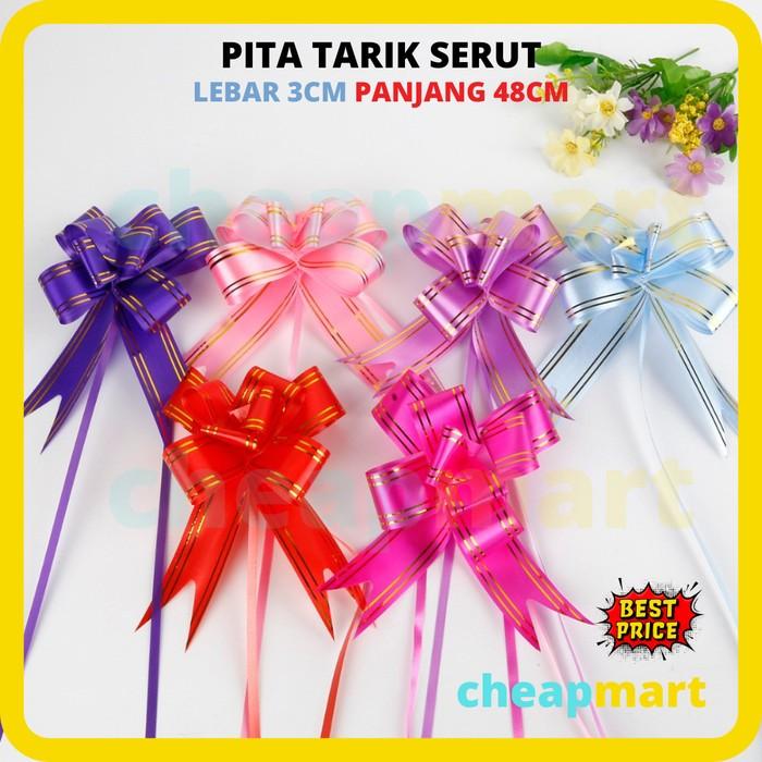 Gambar Pita serut / pita tarik / pita kado - POLOS, Orange dari CHEAPMART undefined Tokopedia