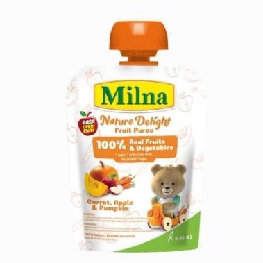 Gambar Milna Nature Delight Fruit Puree 80g Mpasi bayi 1 tahun+ Jus buah Bayi - Carrot Apple Pk dari iGallery88 undefined Tokopedia