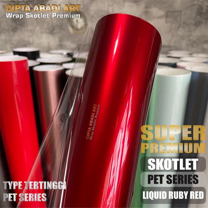 Gambar Stiker Skotlet Motor Liquid Agate Green Seri Pet Super Premium Sticker Scotlet Hijau Chrome Glossy Schotlite High Quality Type Tertinggi Hijau Crom Ijo Krom Gloss Nmax Scoopy Vespa Aerox Beat Vario - 8413  RUBY RED, 50 CM X 50 CM dari Mulia Jaya Racing undefined Tokopedia