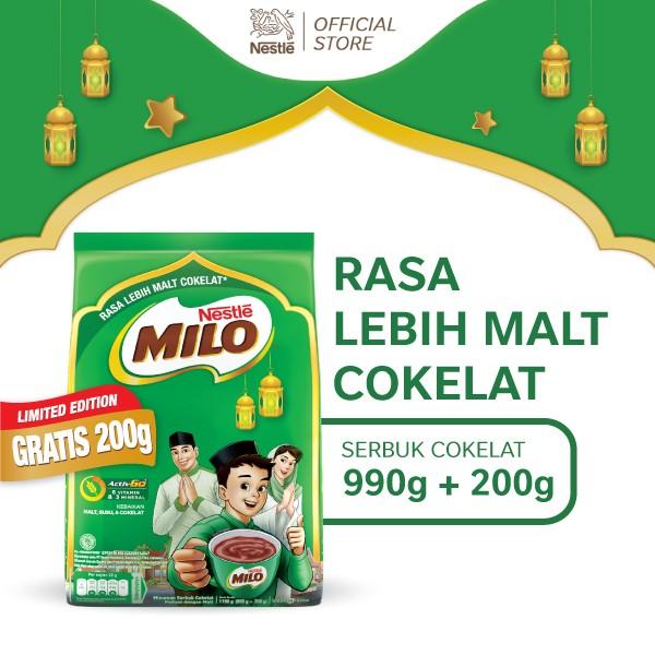 Gambar Readyy MILO ACTIV-GO Susu Coklat Pouch 990g Free 200g dari rissna undefined Tokopedia