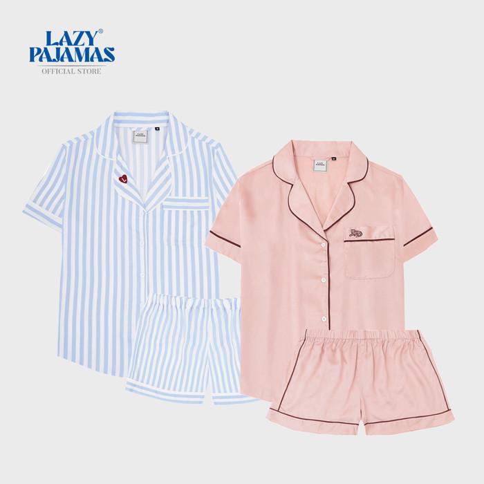 Gambar PTR Bundle of Play-Jamas & Tencel Silk Pajamas - Blue S + Rose, M dari yenshop12 undefined Tokopedia