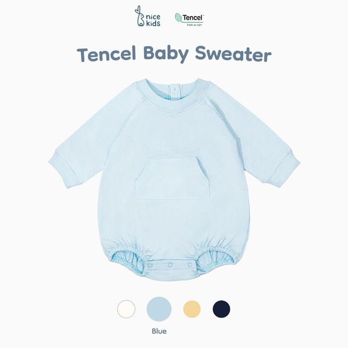 Gambar Nice Kids - Tencel Baby Sweater Premium Bodysuit Jumper Bayi Unisex (0-12 Bulan) - Blue, 6-12 Months dari Kuma Baby Shop Official undefined Tokopedia