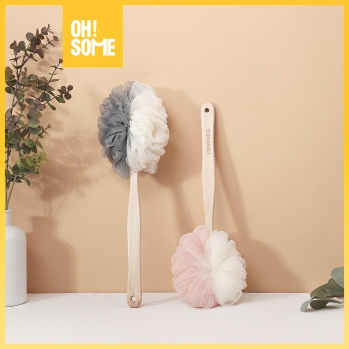 Gambar OHSOME SUNMIKI Shower Puff Spons Mandi Dengan Pegangan Gosok Punggung - Pink Peach dari OHSOME Homeliving undefined Tokopedia
