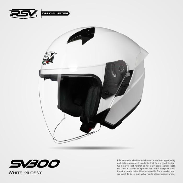 Gambar PTR helm half face RSV SV300 SOLID - WHITE GLOSSY, XXL dari nettashopp undefined Tokopedia