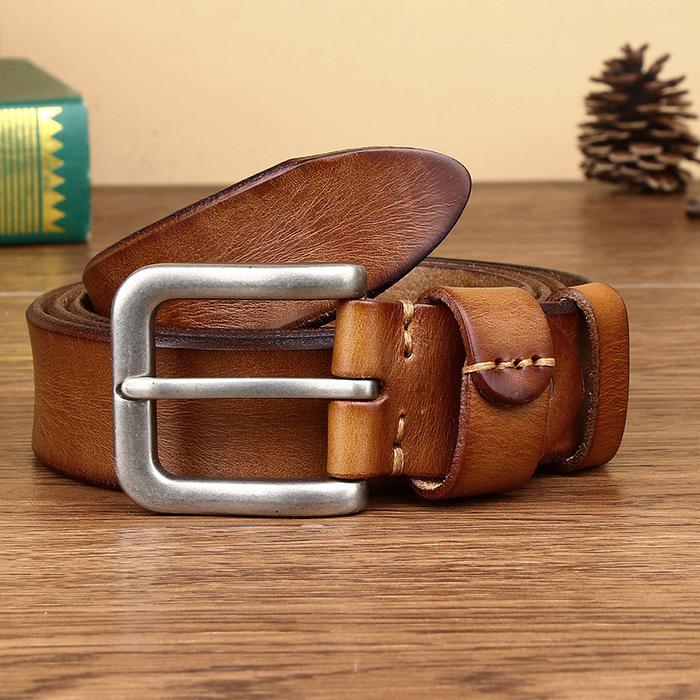 Jual NEW Mens belts Top Cowhide Full Match Casual Jeans Vintage