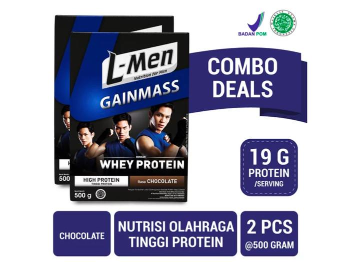 Gambar STOK READY! TWIN PACK L-Men Gainmass 500gr - Chocolate dari anggita pedia undefined Tokopedia