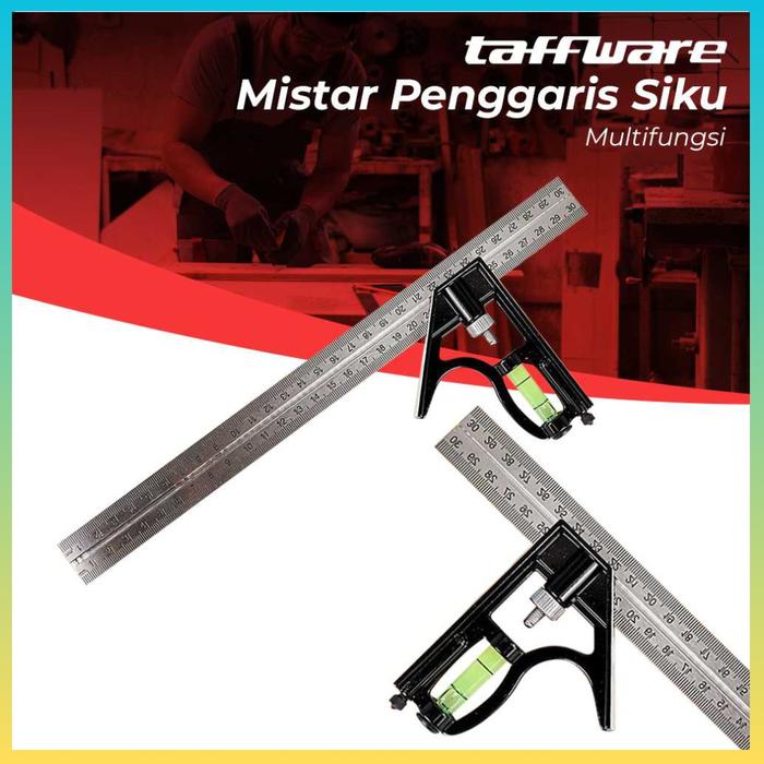 Gambar Taffware Mistar Penggaris Siku Adjustable Angle Ruler Waterpass 305mm - Penggaris Siku Multi fungsi tukang stainless murah terbaik dari PIRINGMOTIF TERKINIIIII undefined Tokopedia