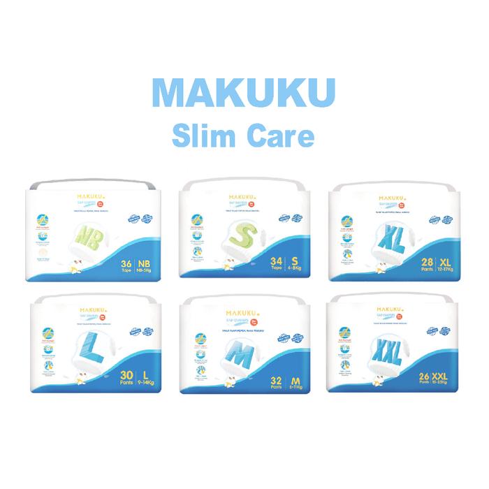Gambar MAKUKU Diapers Slim Care Pants Perekat Tape NB-36 S-34 dan Celana M-32 L-30 XL-28 XXL-26 dari Marsha Aluna undefined Tokopedia