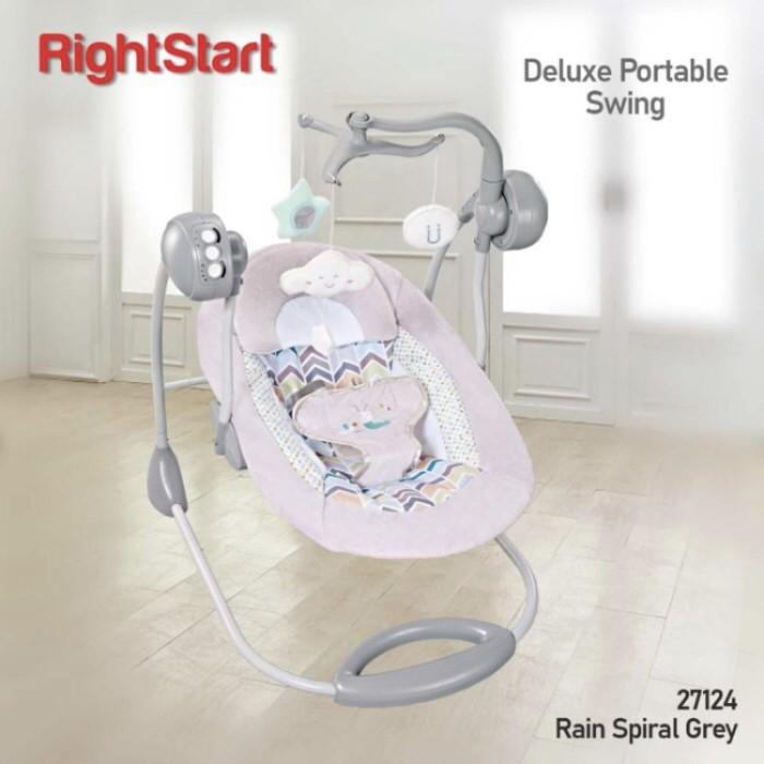 Gambar PTR Bouncer Deluxe Portable Swing Right Start / Kursi Ayun Otomatis Baby - SPIRAL GREY 24, Non Garansi dari dwifirdashop undefined Tokopedia