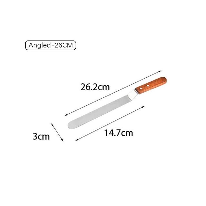 Gambar Spatula Butter Cream Kue Stainless Gagang Kayu Cake Knife Spatula Buttercream Bengkok Lurus 6 inch 8 inch - Bengkok-6inch dari IDT4 undefined Tokopedia