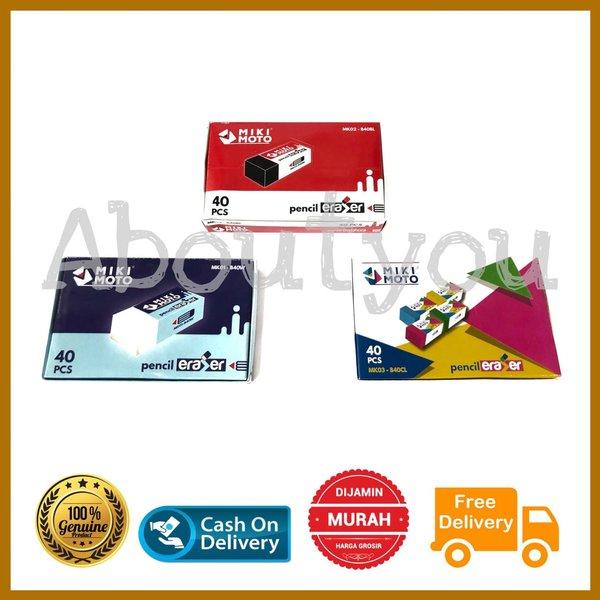 Gambar GROSIR 1 BOX isi 40 pcs Penghapus pensil eraser KECIL hitam putih warna warni premium 4B dari Jadustore undefined Tokopedia
