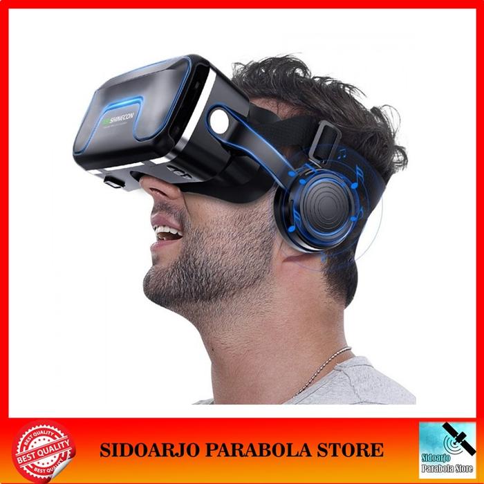 Shinecon Virtual Reality 100 With Headphone 3d Glasses Kacamata Vr Box  Video Movie Game For Smartphone