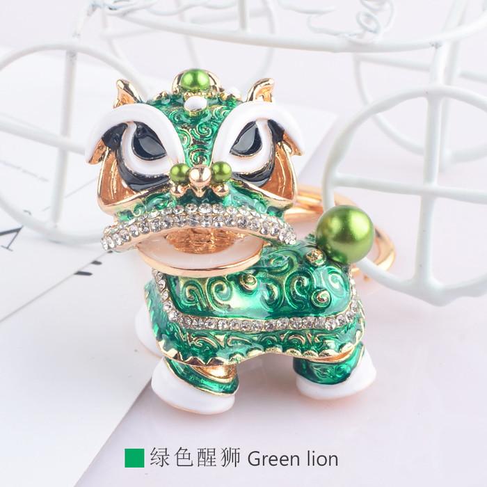 Gambar Gantungan kunci mobil / tas / kunci rumah karakter singa barongsai - GREEN, 360 DERAJAT dari Wakatobi Jaya Motor undefined Tokopedia