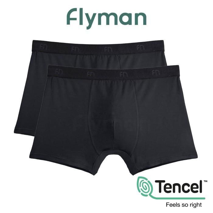 Gambar Flyman Celana Dalam Boxer Pria Modal Fabric Tencel 2 Pcs Fm 3056 New Tbk - Onyx, XXL dari gacorr shopp undefined Tokopedia