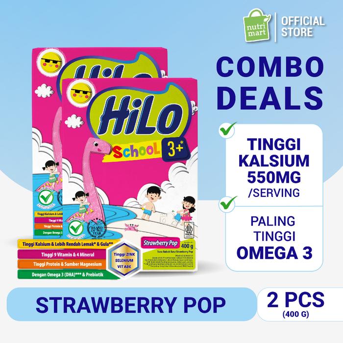 Gambar Twin Pack - Hilo School 3+ Strawberry Pop 400Gr - Susu Pertumbuhan Anak Usia Di Atas 3 Tahun #Gratisongkir dari Dapurkota undefined Tokopedia