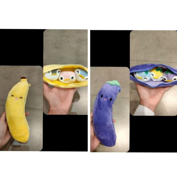 Gambar Miniso Fruit Penguin Stress Relief Plush Toy Boneka Buah Pisang Terong - Kuning dari minisosurabaya__ undefined Tokopedia