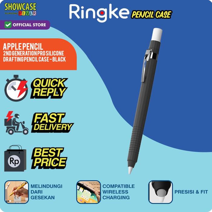 Gambar Ringke Compatible For Apple Pencil 1st gen / 2nd Gen / Apple Pencil Pro / Apple Pencil USBC Type C Silicone Drafting Grip Holder Black / Yellow / White / Pink Sand Pelindung Sarung Apple Pen Softcase Extra Grip Nyaman Genggam - 2nd/Pro-Blk dari ShowcaseFever undefined Tokopedia