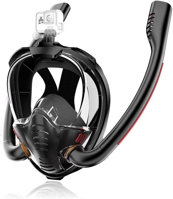 Gambar Snorkle Full Face Mask Double tube 2 Lubang + Mount K3 - Hitam dari Autoku undefined Tokopedia
