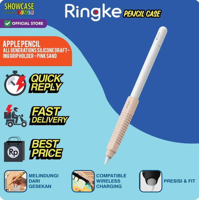 Gambar Ringke Compatible For Apple Pencil 1st gen / 2nd Gen / Apple Pencil Pro / Apple Pencil USBC Type C Silicone Drafting Grip Holder Black / Yellow / White / Pink Sand Pelindung Sarung Apple Pen Softcase Extra Grip Nyaman Genggam - AllGen-Pnk dari ShowcaseFever undefined Tokopedia