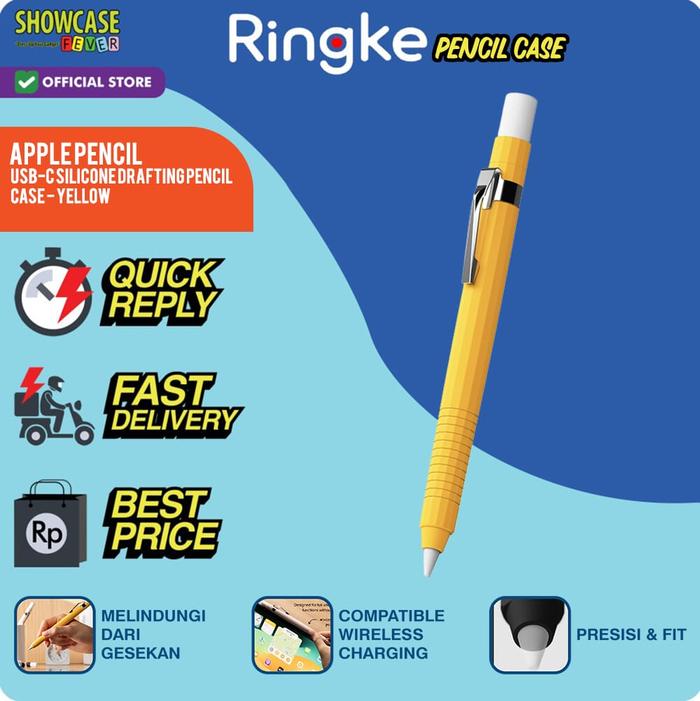 Gambar Ringke Compatible For Apple Pencil 1st gen / 2nd Gen / Apple Pencil Pro / Apple Pencil USBC Type C Silicone Drafting Grip Holder Black / Yellow / White / Pink Sand Pelindung Sarung Apple Pen Softcase Extra Grip Nyaman Genggam - TypeC-Ylw dari ShowcaseFever undefined Tokopedia