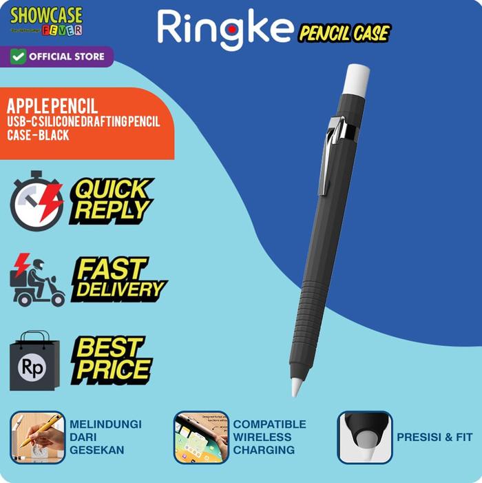 Gambar Ringke Compatible For Apple Pencil 1st gen / 2nd Gen / Apple Pencil Pro / Apple Pencil USBC Type C Silicone Drafting Grip Holder Black / Yellow / White / Pink Sand Pelindung Sarung Apple Pen Softcase Extra Grip Nyaman Genggam - TypeC-Blk dari ShowcaseFever undefined Tokopedia