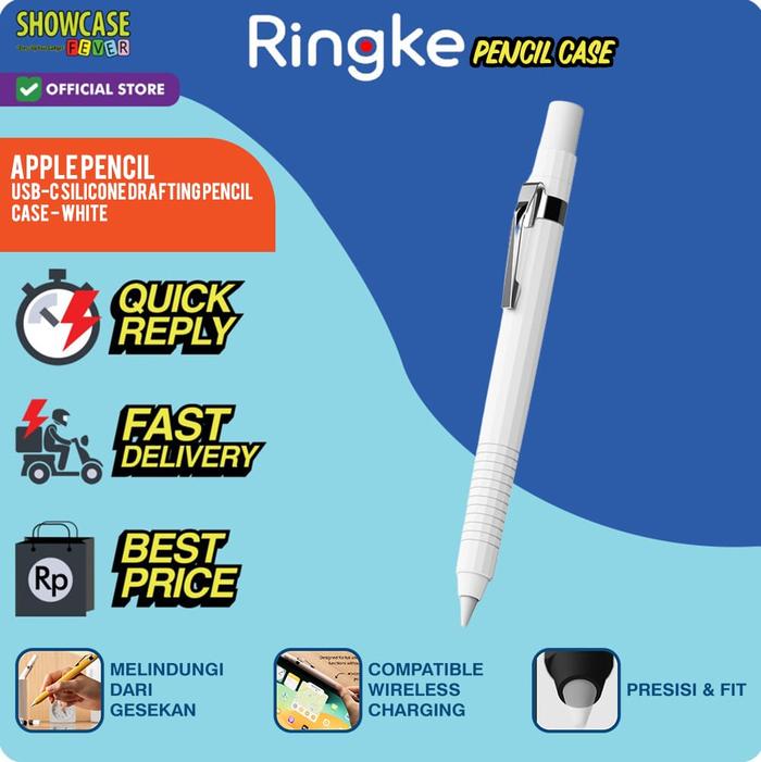 Gambar Ringke Compatible For Apple Pencil 1st gen / 2nd Gen / Apple Pencil Pro / Apple Pencil USBC Type C Silicone Drafting Grip Holder Black / Yellow / White / Pink Sand Pelindung Sarung Apple Pen Softcase Extra Grip Nyaman Genggam - TypeC-Wht dari ShowcaseFever undefined Tokopedia