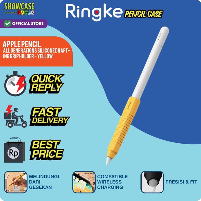 Gambar Ringke Compatible For Apple Pencil 1st gen / 2nd Gen / Apple Pencil Pro / Apple Pencil USBC Type C Silicone Drafting Grip Holder Black / Yellow / White / Pink Sand Pelindung Sarung Apple Pen Softcase Extra Grip Nyaman Genggam - AllGen-Ylw dari ShowcaseFever undefined Tokopedia