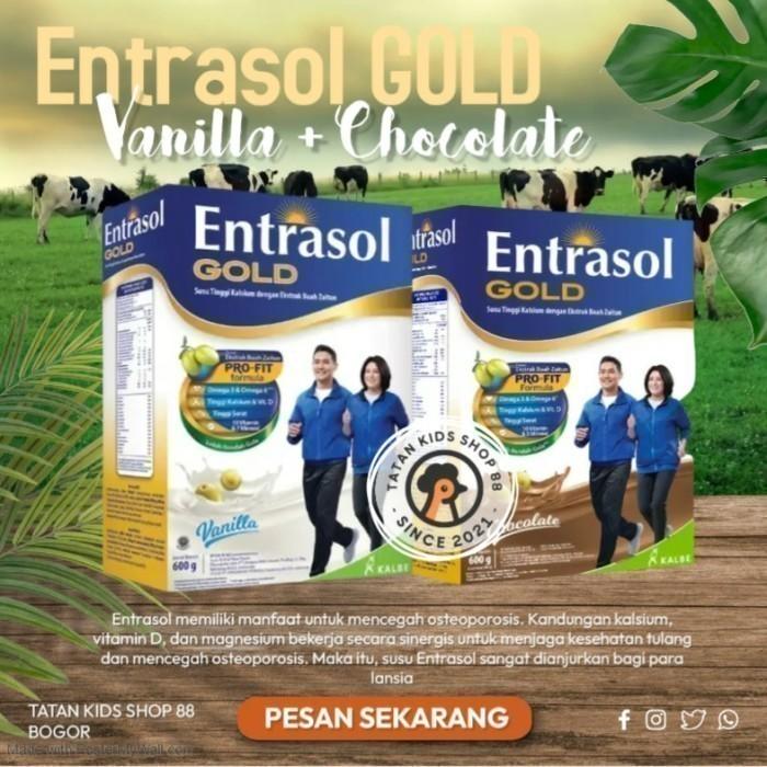 Gambar Susu Entrasol Gold Vanila Coklat 600g Untuk Menjaga Kesehatan Tulang - Coklat 560 dari Giok Mart undefined Tokopedia