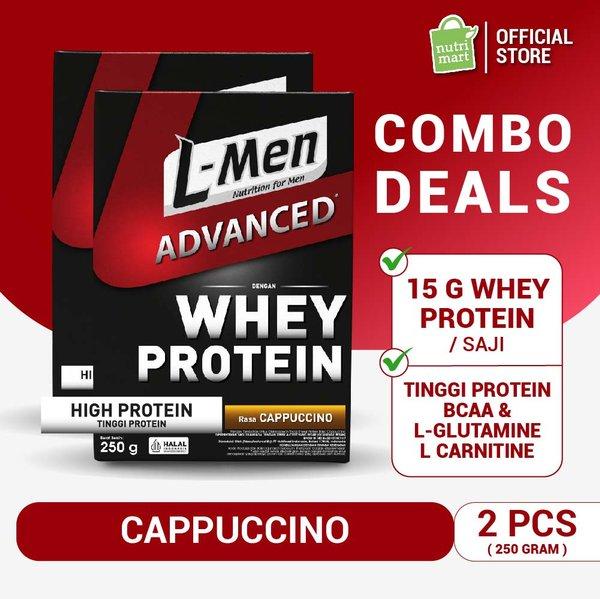 Gambar Twin Pack - L-Men Whey Advanced Cappuccino 250g - Suplemen Tinggi Whey Protein dari bebektiren undefined Tokopedia