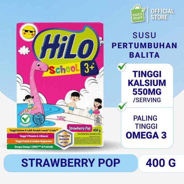 Gambar HiLo School 3+ Strawberry Pop 400g - Susu Pertumbuhan Anak Usia di atas 3 Tahun dari Tokoaneh97 undefined Tokopedia