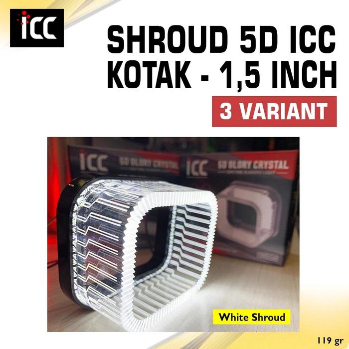 Gambar SHROUD KOTAK 1.5 INCH SAMBA KRISTAL 5D MERK ICC SATUAN - PUTIH dari PRABU LED undefined Tokopedia