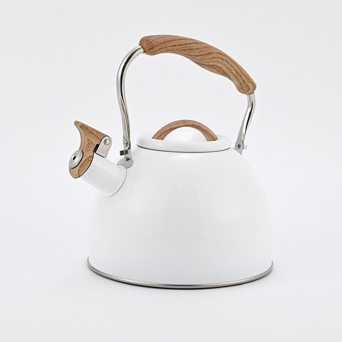 Gambar [MS] Teko Air Estetik / Teko Air Siul Stainless Steel 3 Liter - Putih dari mayshop89_NEW undefined Tokopedia