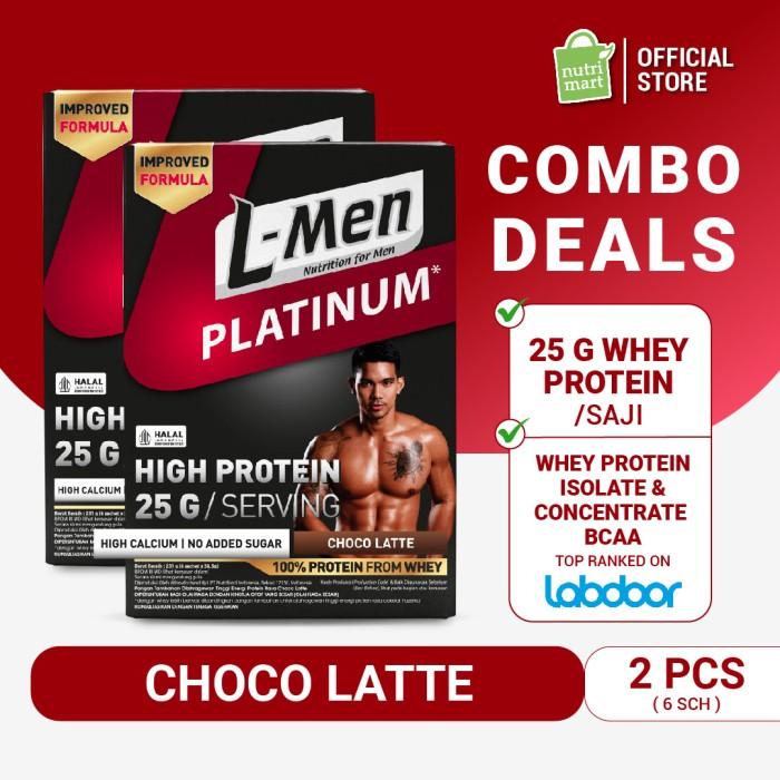 Gambar smansator Twin Pack: L-Men Platinum Choco Latte Box (6 Sch) 25gr Protein/Serving dari smansator undefined Tokopedia