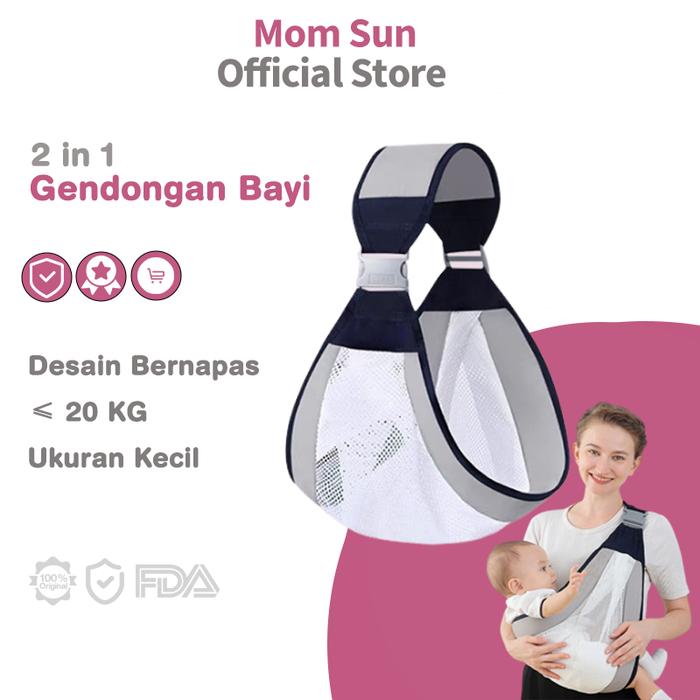 Jual Mom Sun Gendongan Bayi 2in1 Bentuk M dan C Baby Wrap Dari