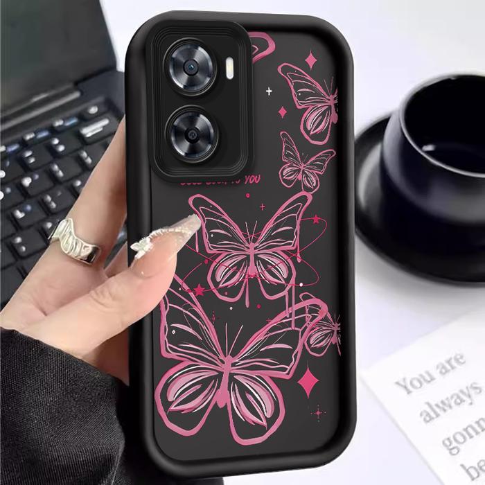 Gambar Casing Hp For OPPO A77 4G A77s A76 A74 4G A72 A58 4G 5G A57s A57 4G A57e A55 4G A54 A54s Kupu-kupu garis merah muda Shoftcase slim shockproof silicon soft case premium - BLACK, OPPO A54s dari parabatokoresmi undefined Tokopedia