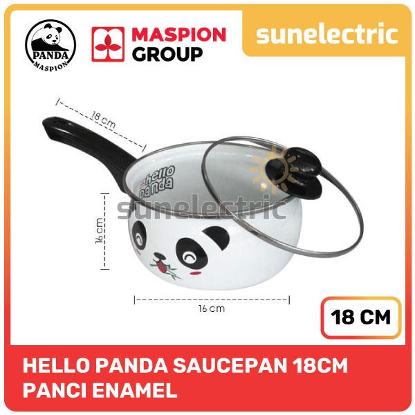Gambar Maspion ENA Hello Panda Saucepan With Glass Cover / Tutup Kaca Panci Susu Enamel 18 cm - Putih dari gwybshah undefined Tokopedia