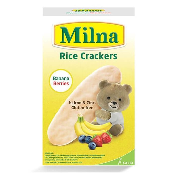 Gambar Milna Rice Crackers Biskuit Bayi Banana Berries 20 g Termurah dan berkualitas dari Ucil beras dan sembako undefined Tokopedia