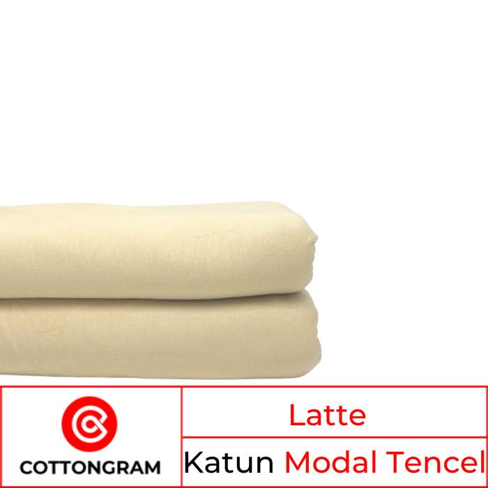 Gambar COTTONGRAM Kain Kaos Bahan Cotton Combed Tencel per Kg - Latte, 500g Kain Saja dari Shopping&amp;Shipping undefined Tokopedia