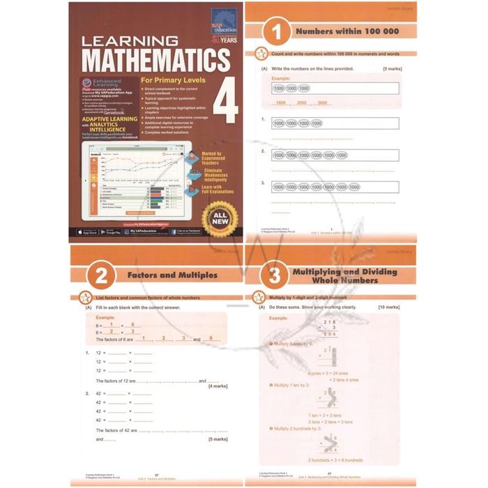 Gambar [BUKU FISIK] SAP Education Learning Mathematics / Maths for Primary Levels 1 2 3 4 5 6 | Buku Matematika Singapore Anak SD - Level 4 dari 1boostore undefined Tokopedia