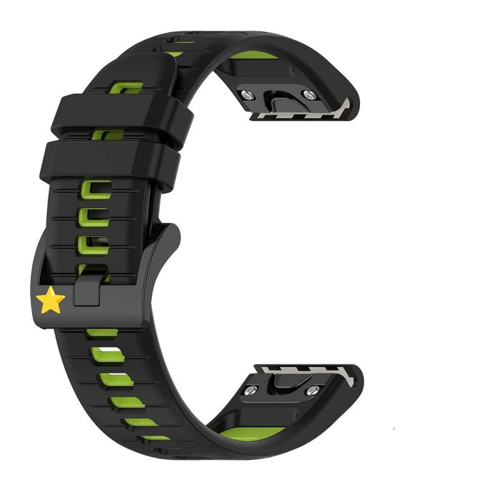 Gambar Tali Jam SILICONE DUAL TONE untuk Garmin Fenix 8 51MM EPIX PRO 3 ENDURO 7X 6X 5X PRO PLUS D2 BRAVO CHARLIE DELTA PX DESCENT MK1 MK2 MK2i  QUICK FIT 26MM Strap Band Coros Vertix 2 2s - BLACK LIME dari Hangermedal undefined Tokopedia