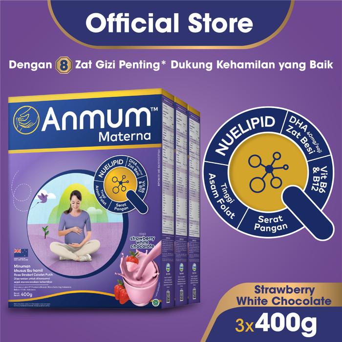 Gambar PTR Anmum Materna Susu Bubuk Strawberi Cok Put 3 x 400g-Susu Hamil dari ervinaastore undefined Tokopedia
