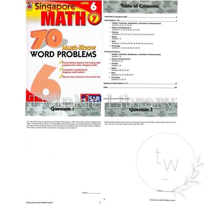 Jual BUKU CETAK Singapore MATH Challenge & Word Problems Grades 2+ 3+ 4 ...