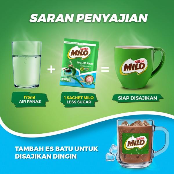 Gambar SILAHKAN PRODUK_ NESTLE MILO LESS SUGAR SUSU COKELAT RENDAH GULA ISI SACHET 10 X 28G dari AresmanSetore undefined Tokopedia
