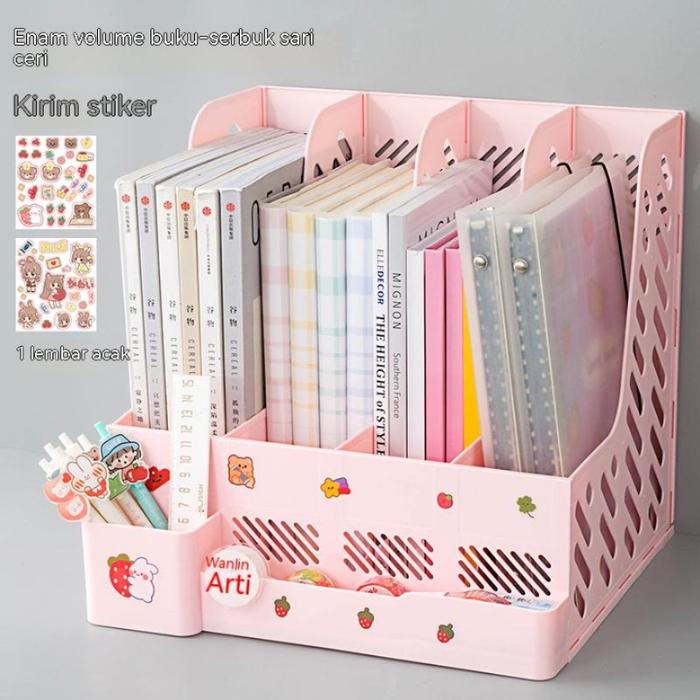 Tempat Rak Sticker Jual Rak Buku + stiker + tempat pena - Minimalis Rak Penyimpanan ...