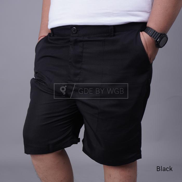 Gambar Celana Chino Pendek Big Size Ukuran Besar Jumbo XXL XXXL GDE WGB Celana Pendek Pria - HITAM, XL dari WGB undefined Tokopedia