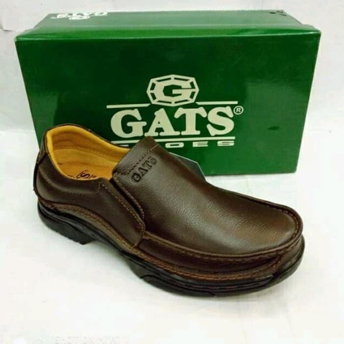 Gambar sepatu kulit gats mp 2605 dk brown.original gats shoes - Hitam dari inayastore99 undefined Tokopedia
