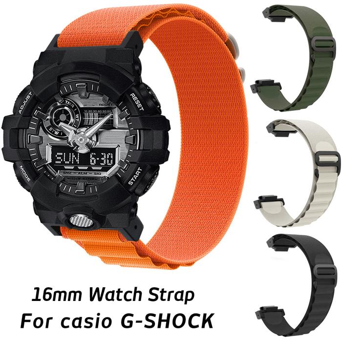 16mm Watchband For Casio G-shock Ga-110 800 2100 Gd100 120 G8900 5600  Gw-m5610 6900 Gls-8900 Watch Strap Alpine Loop Nylon Band