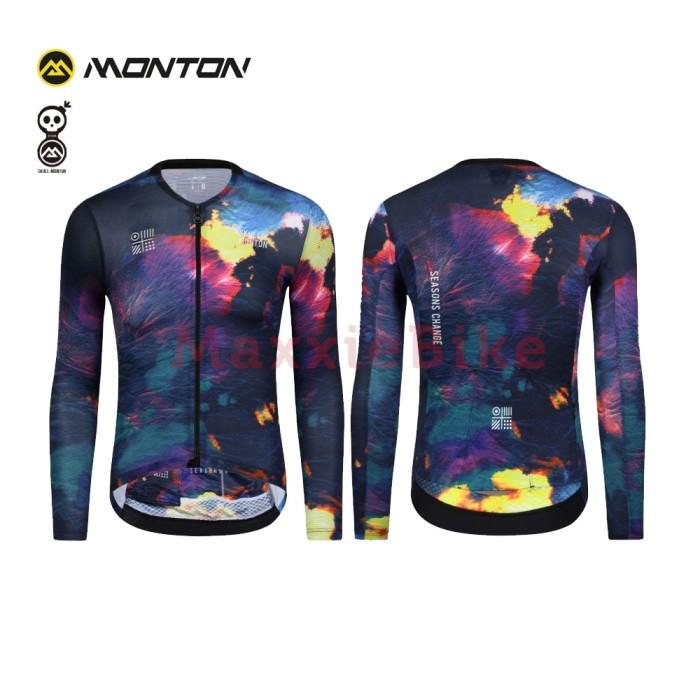Gambar Monton Baju Jersey Sepeda Pria Lengan Panjang Seasons Change Men Long Sport - Navy, M dari Maxxiebike undefined Tokopedia