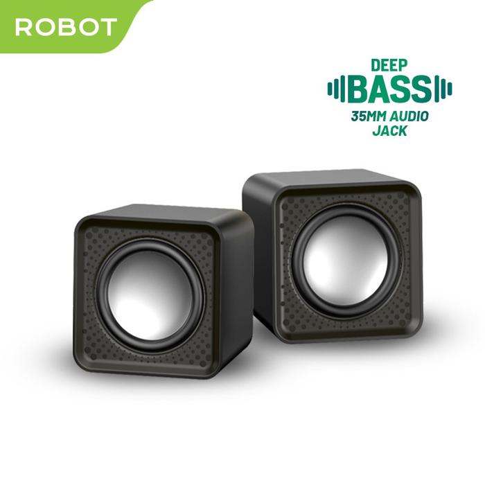 Gambar ROBOT RS260 Speaker Komputer Deep Bass 35mm Audio Usb Jack Portable Music Mini for Gaming - BLACK dari Seruni Comp Official Store undefined Tokopedia